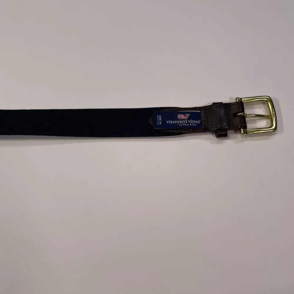 Vineyard Vines ROCC Belt Men’s 30 Golf Blue Brown Leather Country Club